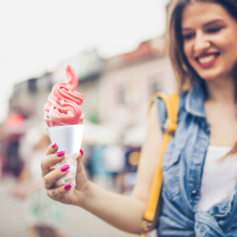 MR.FOAM 6 oz Snow Cone Cups  100pc White Paper Cone Cups Wax Coated Leakproof Cone Paper Cups For Water Ice Cream and Shaved Ice - Image 4