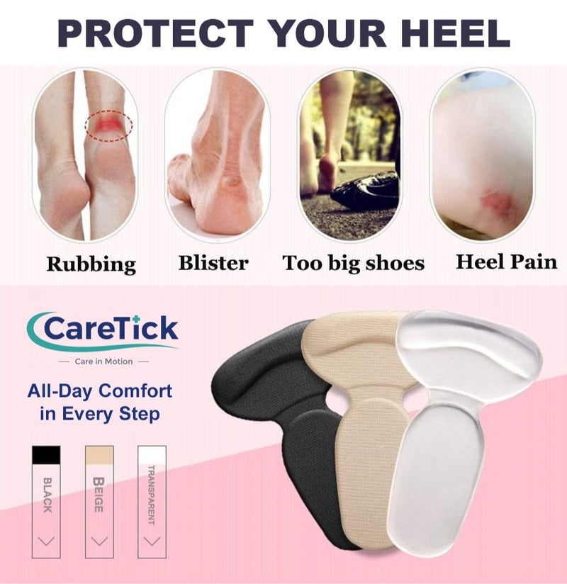CareTick Heel Grip Liners Heel Protector (6 Pcs) Heel Cushion Pads for Loose Shoes, Self-Adhesive Heel Liners, Improved inner Sole Preventing Heel Slipping & Blisters(HHP-06) - Image 5
