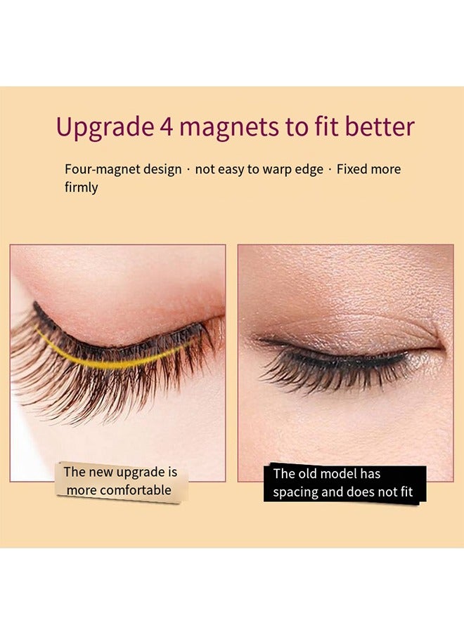 Generic Magnetic Eyelashes without Eyeliner,3D Dual Magnetic Eyelashes Reusable Magnetic False Eyelashes with Tweezers No Glue Long-Lasting Waterproof Natural Look & Easy to Wear for Women  - Image 5