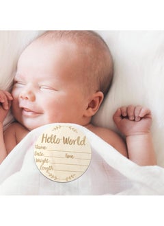 Gonice Baby Announcement Sign, Newborn Baby Announcement Sign, 5.9 Inch Hello World Newborn Welcome Sign for Baby Shower, Photo Prop, Hospital, Nursery, New Parents (E)  - Image 5