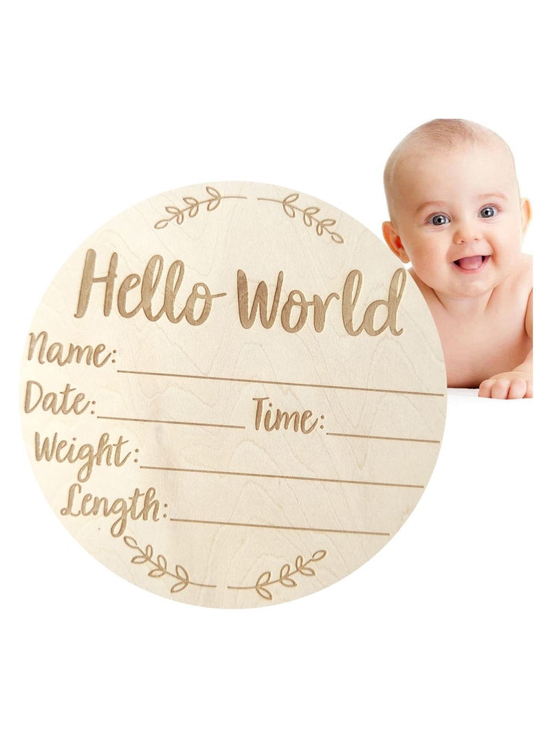 Gonice Baby Announcement Sign, Newborn Baby Announcement Sign, 5.9 Inch Hello World Newborn Welcome Sign for Baby Shower, Photo Prop, Hospital, Nursery, New Parents (E)  - Image 2