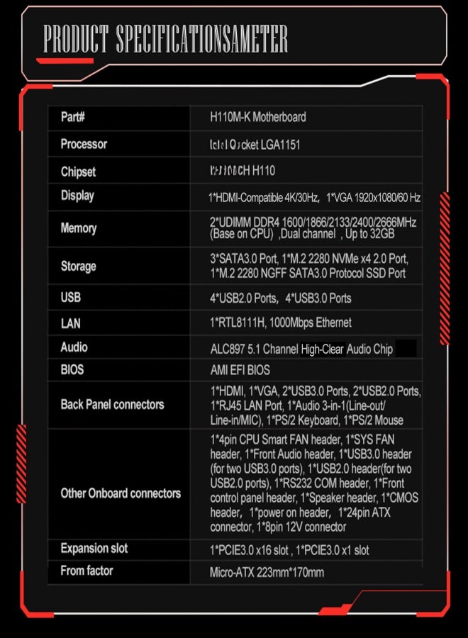 جينجشا لوحة أم JINGSHA LGA 1151 Intel Socket LGA1151 لأجهزة سطح المكتب، تدعم ذاكرة DDR4 بسعة تصل إلى 32 جيجابايت، وفتحة PCIe 3.0 x16، و3 منافذ SATA 3.0 بسرعة 1000 ميجابت في الثانية، ومنفذ M.2 NVME، ومنفذ M.2 NGFF. - Image 4