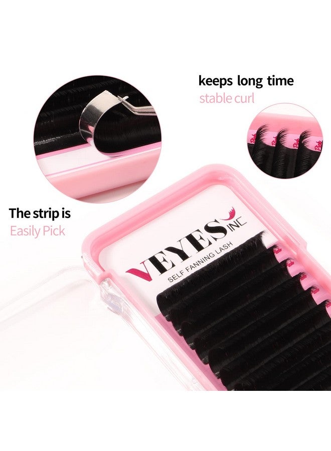 VEYES INC Easy Fan Volume Lash Extensions 03 05 07 J/B/L/C/Cc/D/Dd Curl 8-25Mm Mixed & Single Length Tray, Matte Black Self Fanning Eyelashes, Professional Supplies For Lash Techs (0.05 D 15-20Mm) - Image 2