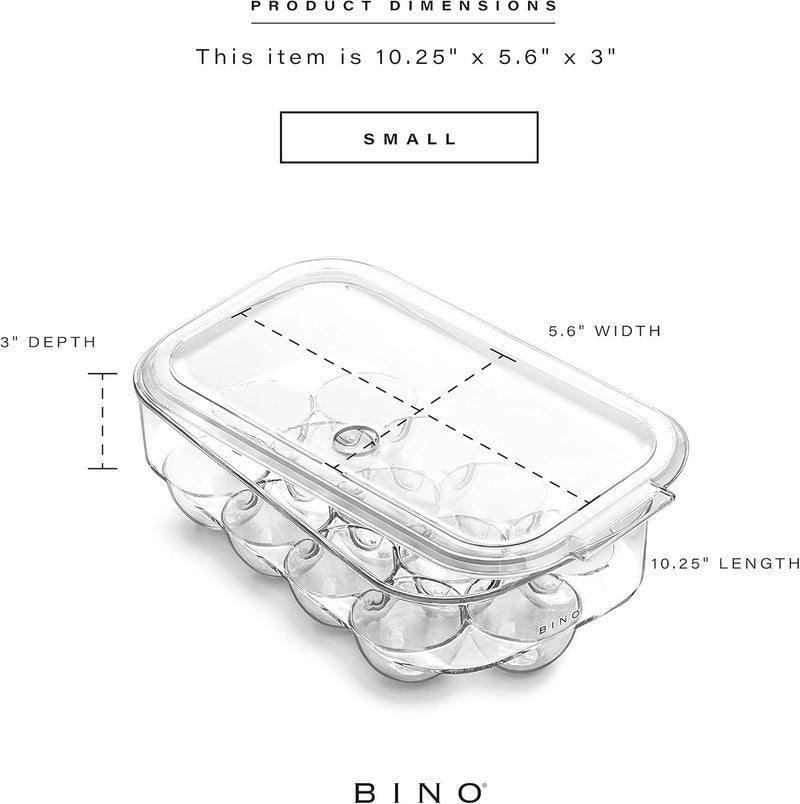 BINO Plastic Egg Container for Refrigerator - Clear, 13 Count, Sturdy, Durable - Image 3