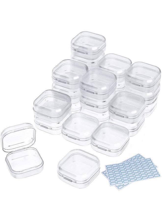 DUOFIRE Small Containers With Lids 24 Packs Plastic Box Clear Small Storage Containers Bead Organizer For Beads, Crafts, Jewelry, Small Items (1.38X1.38X0.7 Inches) - Image 1