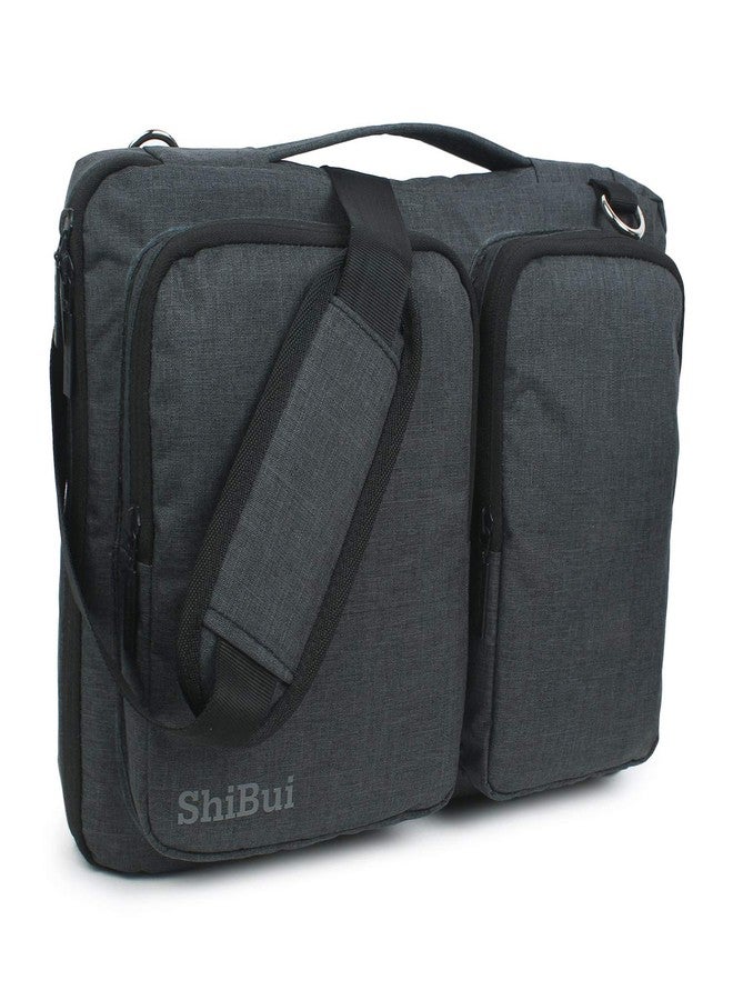 SHIBUI Pedro series 15.6 Inch Laptop Shoulder Bag with YKK Zippers,Classic Lightweight Slim Portable Laptop Messenger Sleeve Case for Work/Travel. (Black) - Image 1