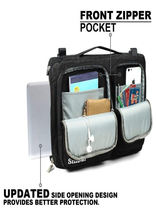 SHIBUI Pedro series 15.6 Inch Laptop Shoulder Bag with YKK Zippers,Classic Lightweight Slim Portable Laptop Messenger Sleeve Case for Work/Travel. (Black) - Image 3