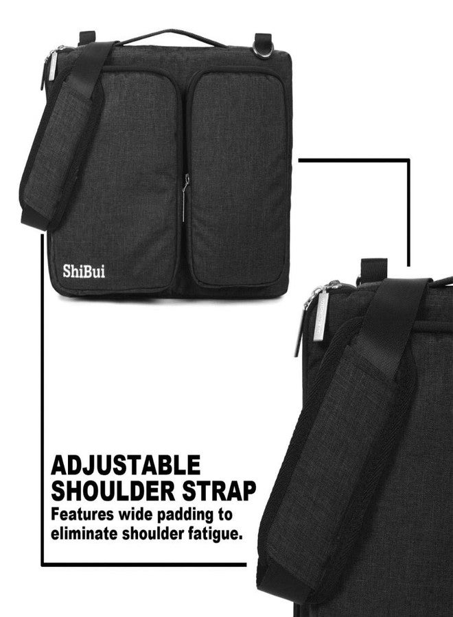SHIBUI Pedro series 15.6 Inch Laptop Shoulder Bag with YKK Zippers,Classic Lightweight Slim Portable Laptop Messenger Sleeve Case for Work/Travel. (Black) - Image 2