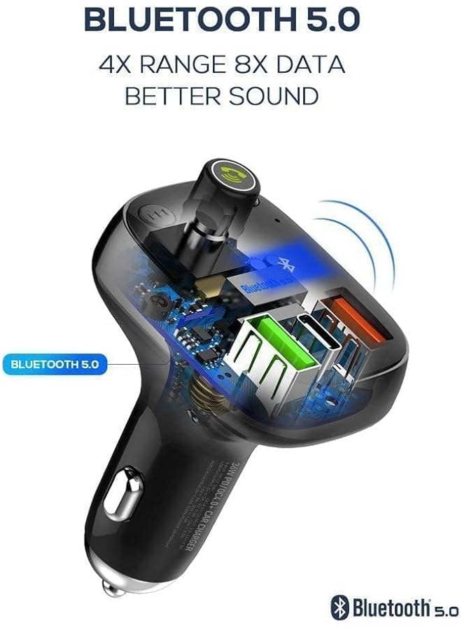 LDNIO C704Q-M Bluetooth Fm Transmitter Triple Usb Car Charger - Image 2