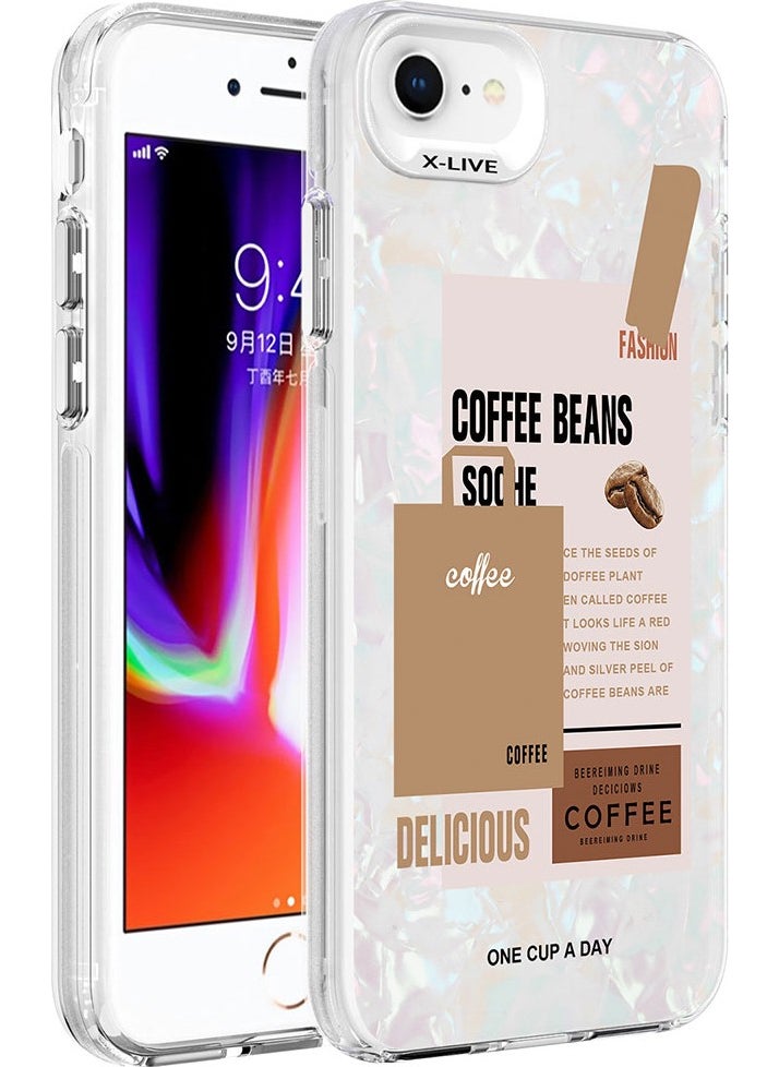 Rona Store iPhone 7 - Compatible Marble Patterned Zore Marbello Cover-Black-White  - Image 3