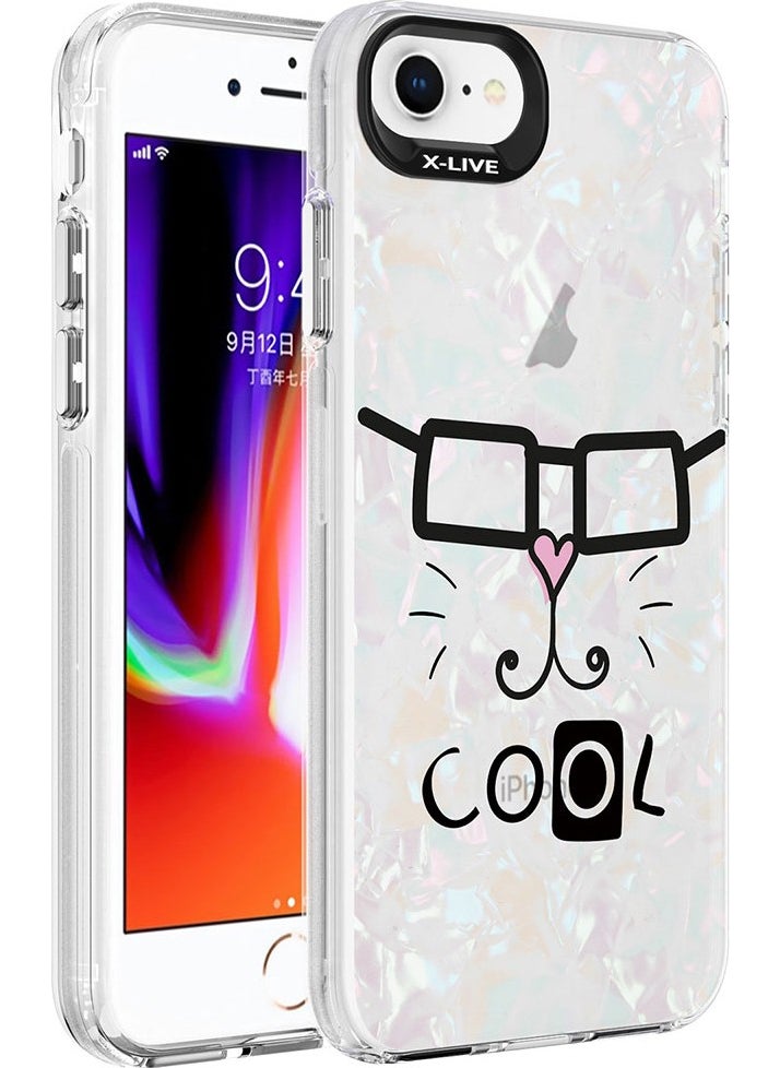 Rona Store iPhone 7 - Compatible Marble Patterned Zore Marbello Cover-Black-White  - Image 2