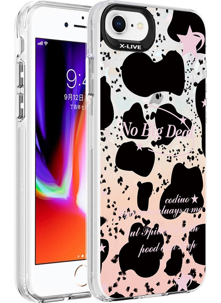 Rona Store iPhone 7 - Compatible Marble Patterned Zore Marbello Cover-Black-White  - Image 4