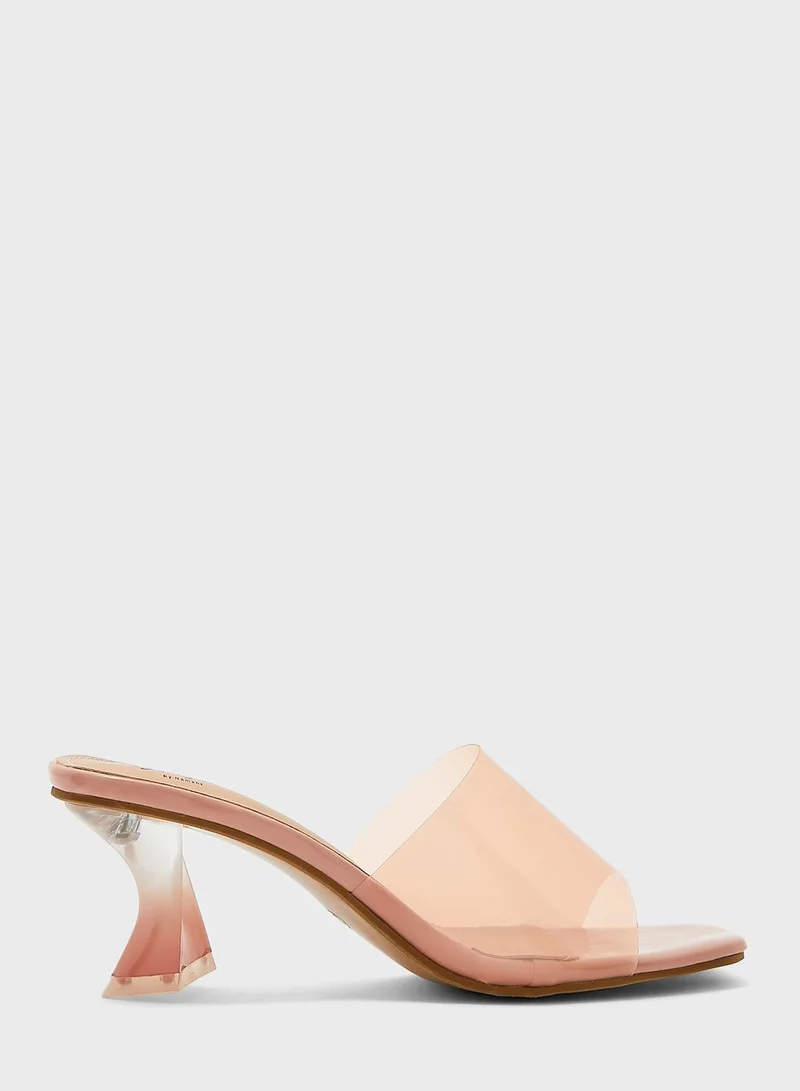 Ginger Transparent Interest Heel Sandals