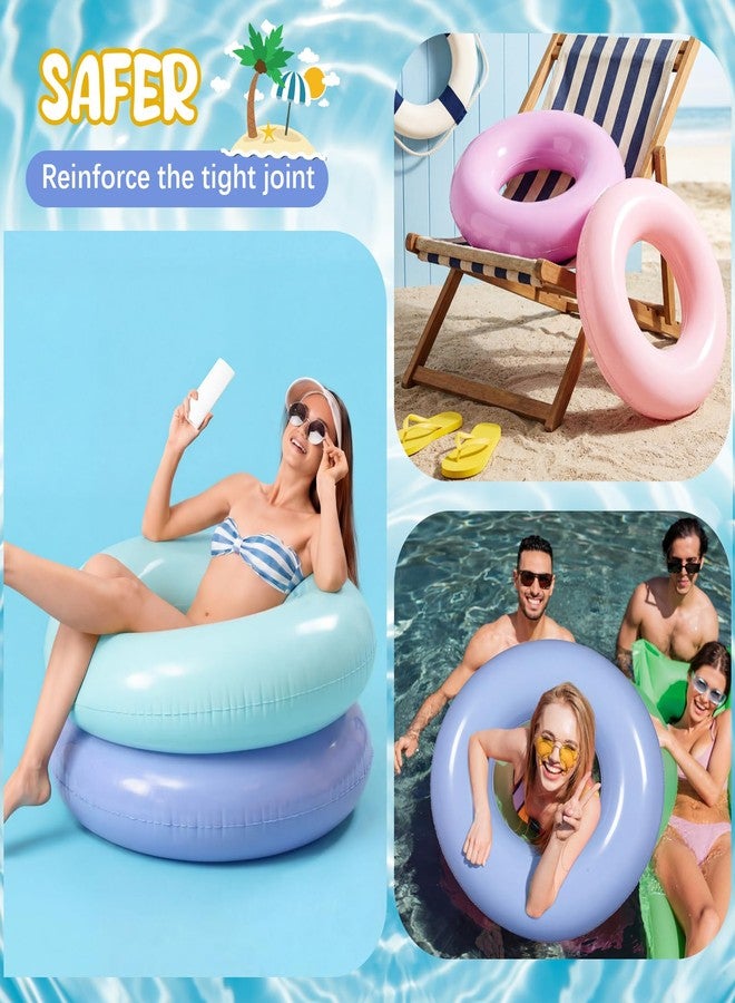 Vertintong 12 Pcs 28 Inches Inflatable Pool Float Bulk Swim Tube for Adult Swimming Ring Pool Floaties for Beach Summer Lake Beach Hawaiian Vacation Party Decoration (Morandi Color) - Image 4