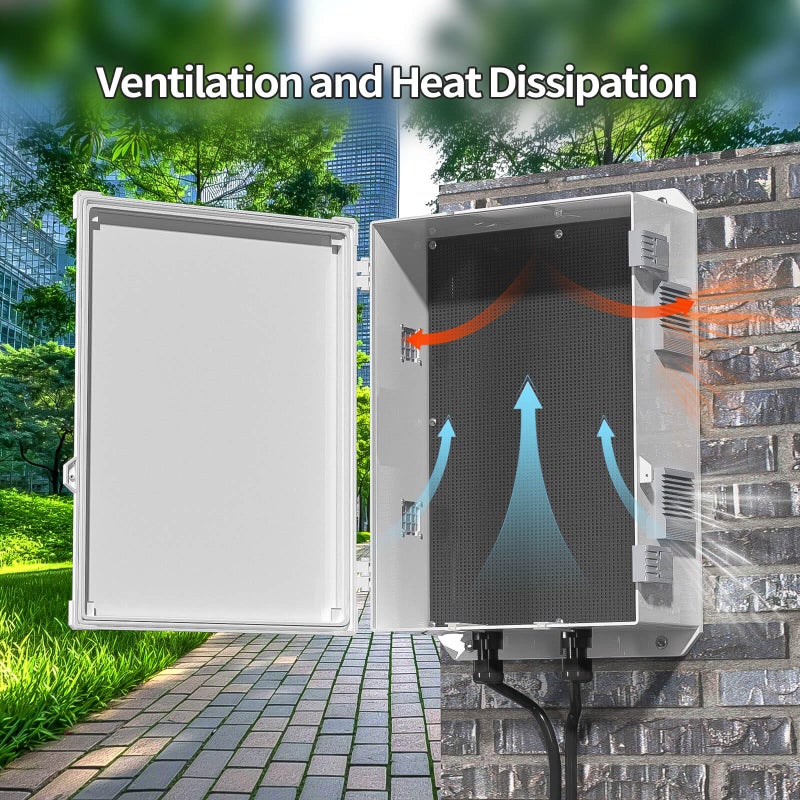 Namunanee Outdoor Electrical Junction Box, ABS Water Resistant Enclosure with Internal Mounting Panel & Hinged Cover, 15.7" H* 11" L* 5.9" W - Image 4