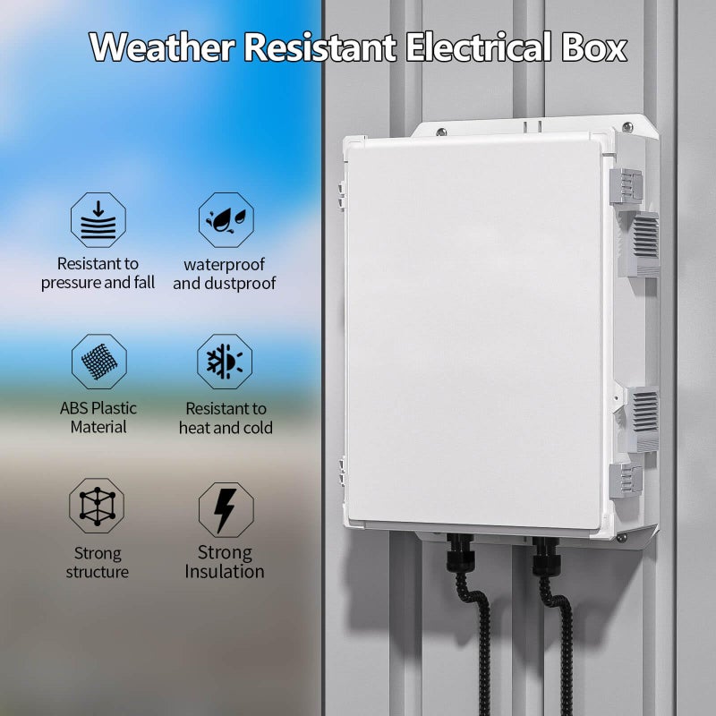 Namunanee Outdoor Electrical Junction Box, ABS Water Resistant Enclosure with Internal Mounting Panel & Hinged Cover, 15.7" H* 11" L* 5.9" W - Image 2