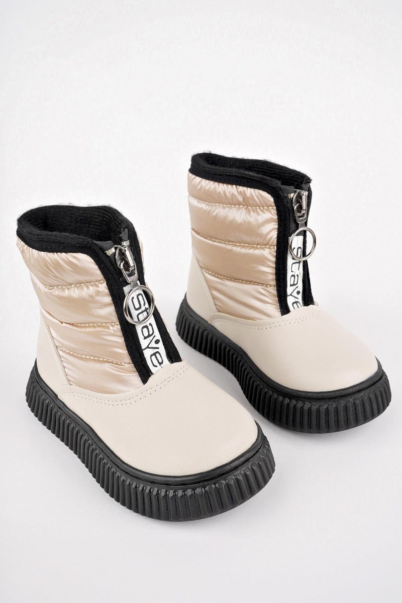 muggo Candy Guaranteed Baby Comfortable Mold Front Zippered Fur Lined Rain and Snow Boots  - Image 4