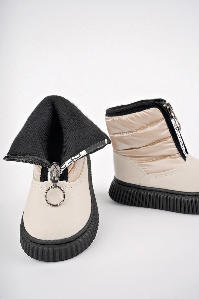 muggo Candy Guaranteed Baby Comfortable Mold Front Zippered Fur Lined Rain and Snow Boots  - Image 3