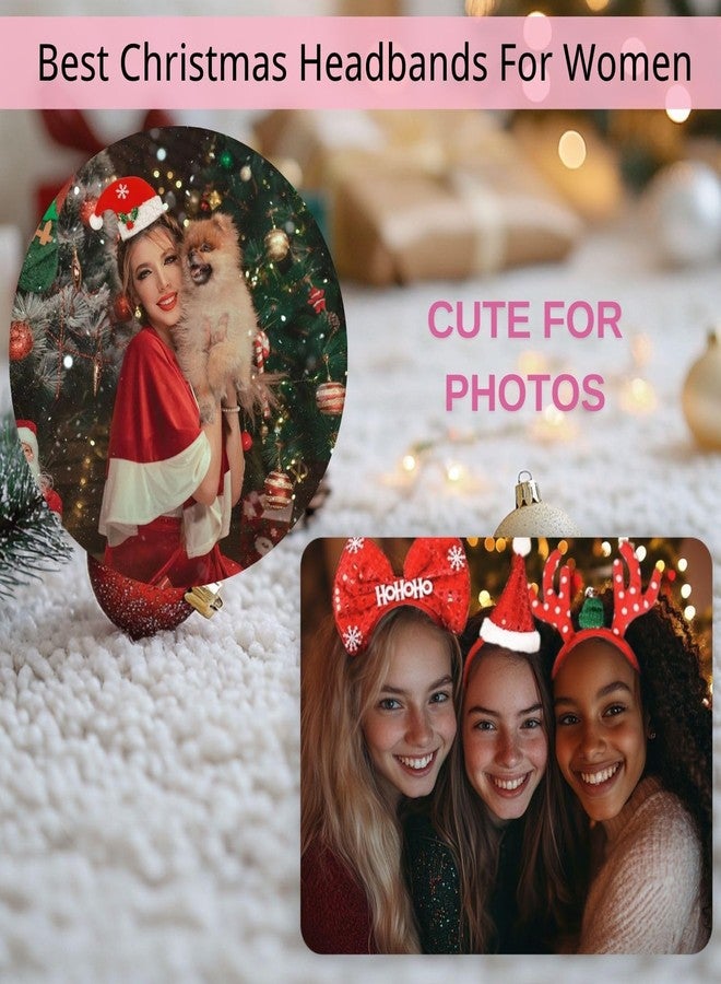 SEVEN STYLE 12 PCS Holiday Headbands,Cute Christmas head hat toppers,Great Fun and Festive for Christmas Party Favors Holiday Favors Photos Booth - Image 4