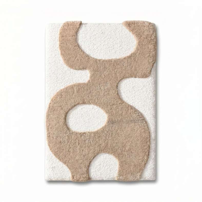 Pan Home Palin Hand Tufted Wool Wall Art 80x120cm - Ivory - 191TRY9900123 - Image 3