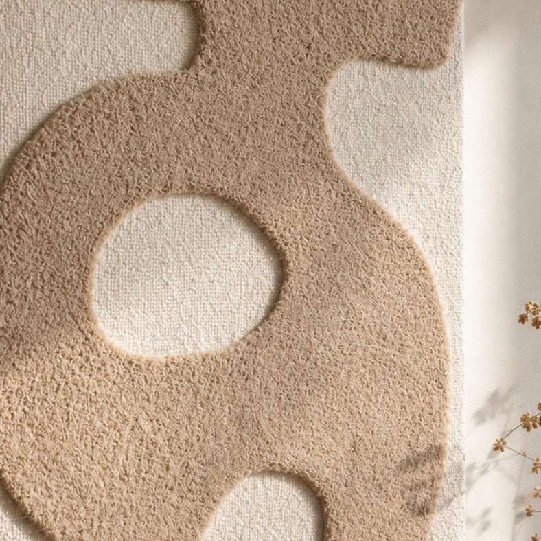 Pan Home Palin Hand Tufted Wool Wall Art 80x120cm - Ivory - 191TRY9900123 - Image 2
