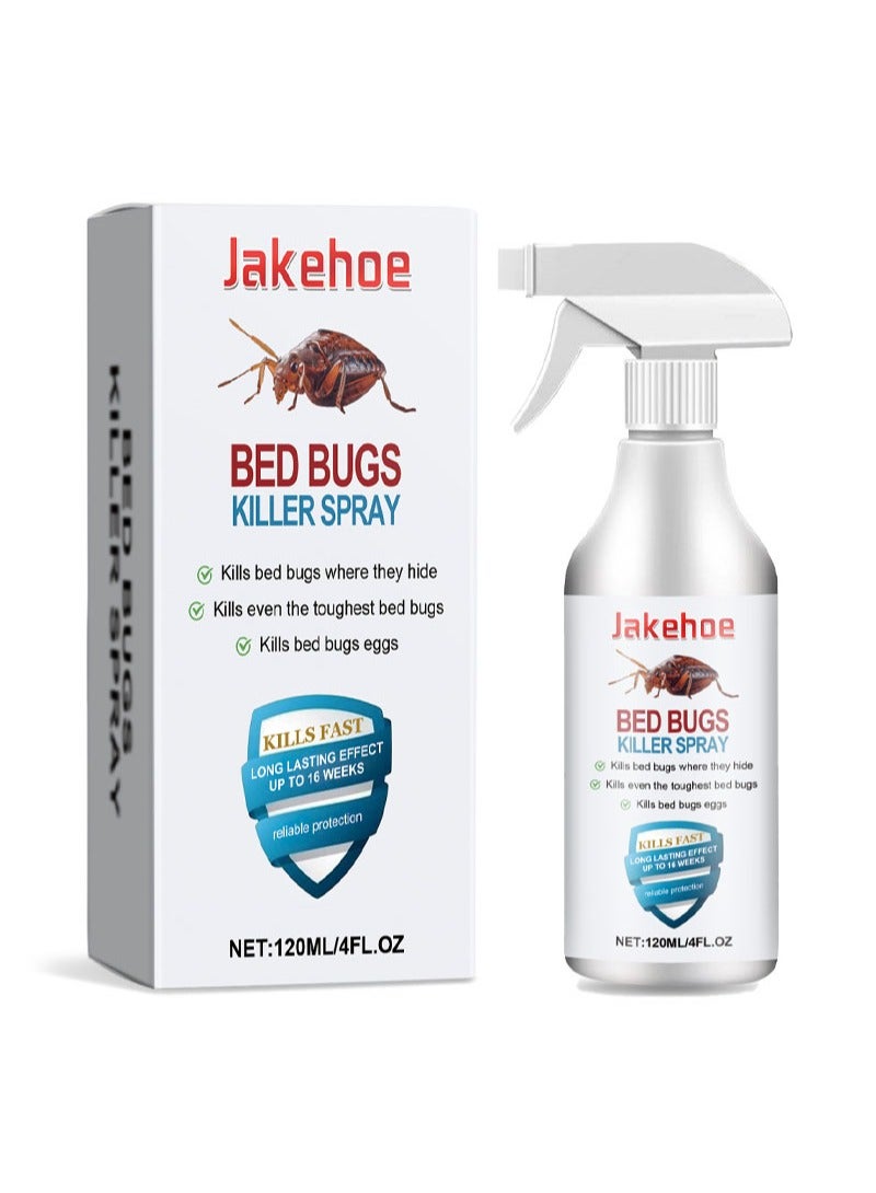 Jakehoe 120ml Roach & Fly Killer Spray, Plant-Based Actives Kill Insects & Bugs on Contact, Non-Greasy, Repellent Indoor flea moth bugs bed bugs, No Stains, Fresh Scent - Image 1