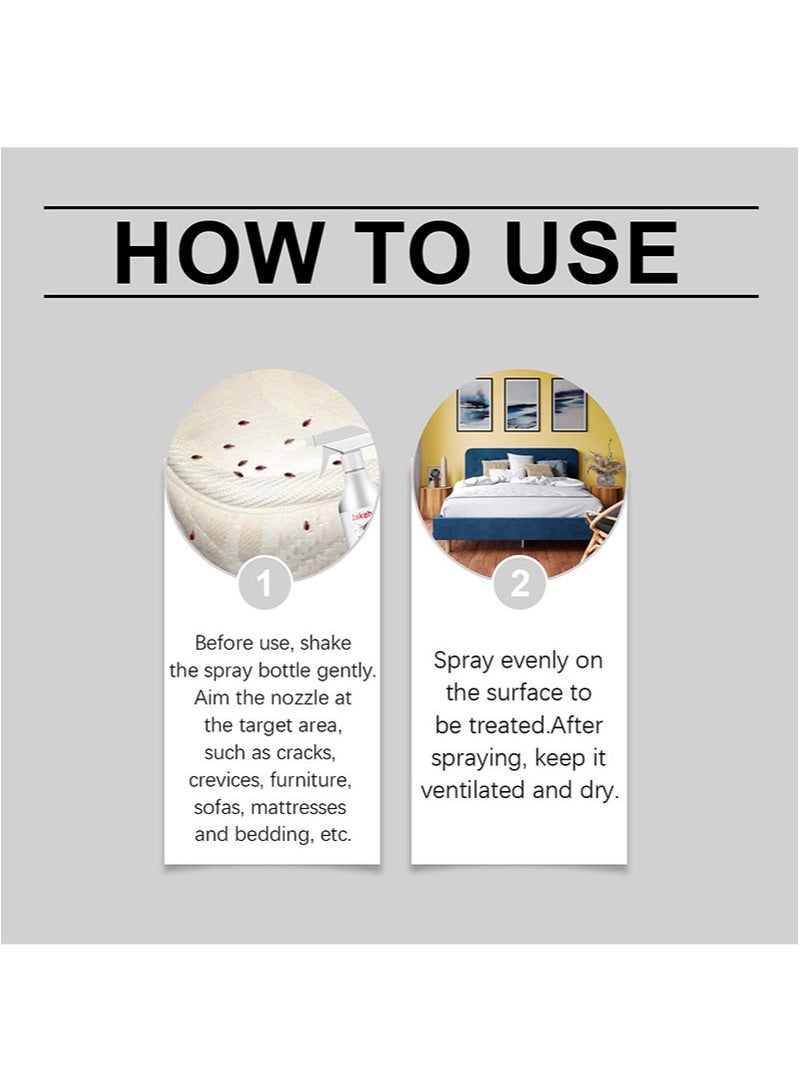 Jakehoe 120ml Roach & Fly Killer Spray, Plant-Based Actives Kill Insects & Bugs on Contact, Non-Greasy, Repellent Indoor flea moth bugs bed bugs, No Stains, Fresh Scent - Image 2