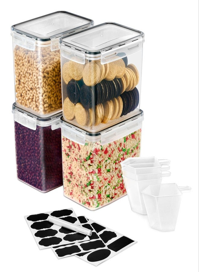 Sorbus Food Storage Containers - Pack of 4 - Air Tight, Four-Way Snap Lids Keeps Food Fresh - Store Cereal, Pasta, Flour, Nuts, Candy - Durable Plastic Kitchen Pantry Bins - Image 1