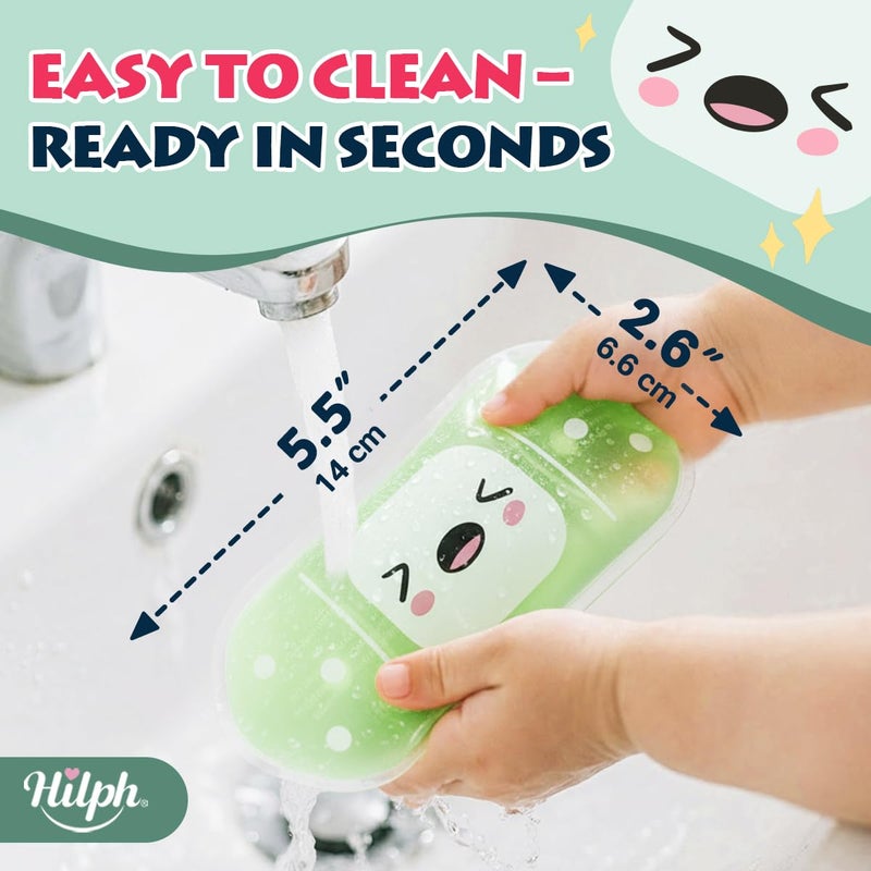 Hilph Kids Ice Packs for Boo Boos, Reusable Toddler Ice Packs, Cute Bandage Design Cold Pack Hot Cold Therapy for Children's Bruises, Fever, Headache, Toothache, First Aid, 4 Pack - Image 5