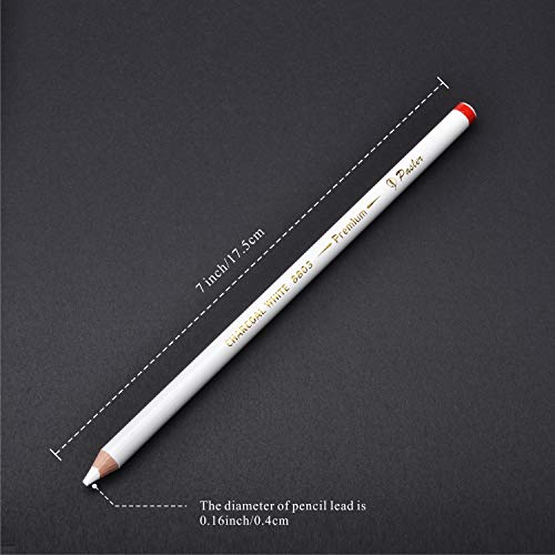 Pasler white charcoal pencils set - Sketch Highlight white pencils for drawing, sketching, shading, blending (12 pack) - Image 4
