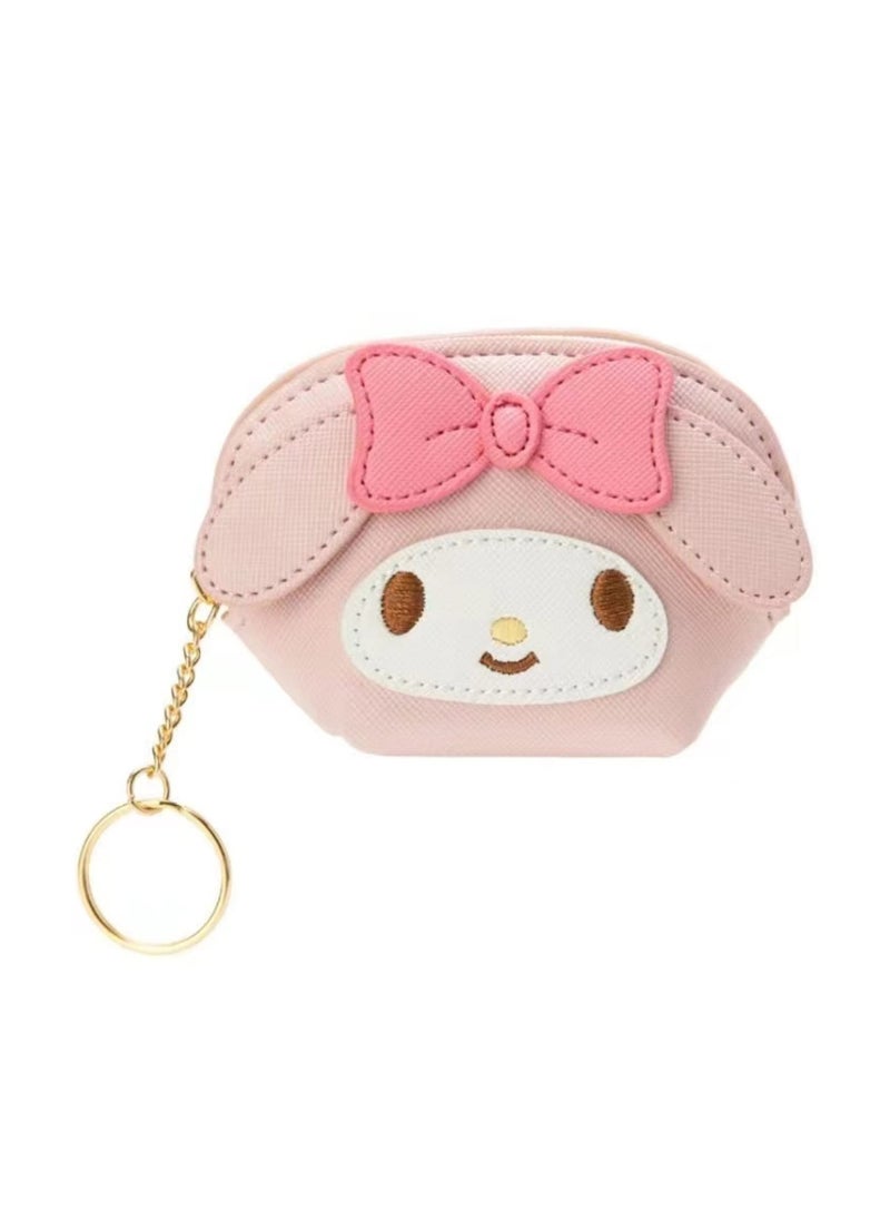 Generic - Cute Pink Bunny Leather Coin Purse for Women with Zipper, Small Cartoon Animal Change Pouch with Keychain, Ideal for Storing Coins and Small Essentials. - Image 1