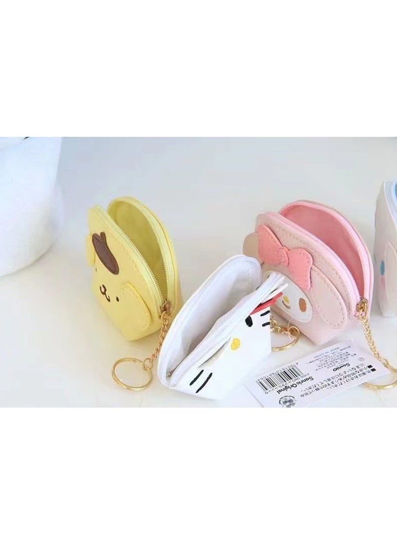 Generic - Cute Pink Bunny Leather Coin Purse for Women with Zipper, Small Cartoon Animal Change Pouch with Keychain, Ideal for Storing Coins and Small Essentials. - Image 1