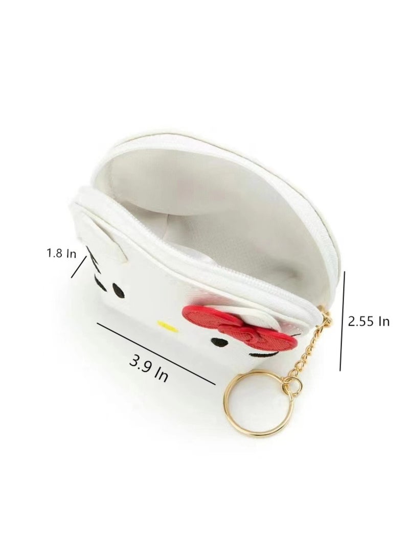 Generic - Cute Pink Bunny Leather Coin Purse for Women with Zipper, Small Cartoon Animal Change Pouch with Keychain, Ideal for Storing Coins and Small Essentials. - Image 1