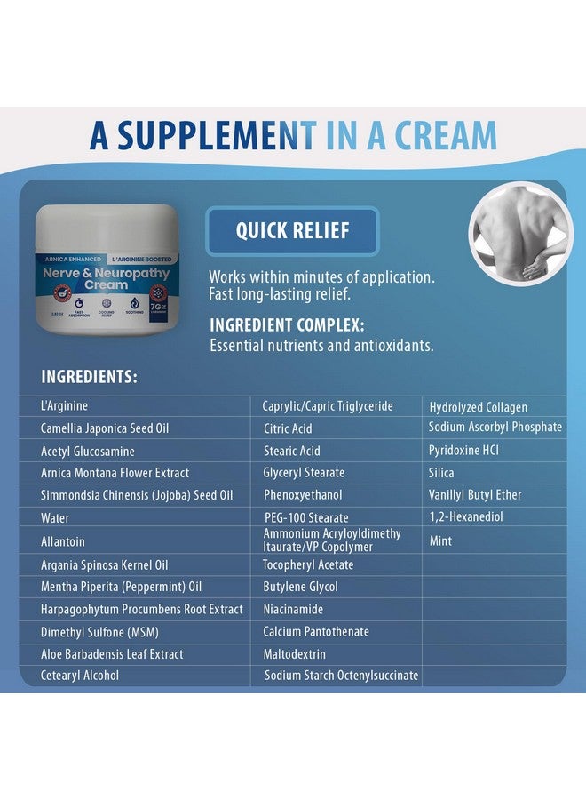 M PAIN MANAGEMENT TECHNOLOGIES Neuropathy Cream Arnica Enhanced and L’Arginine Boosted Formula - Maximum Strength Relief for Foot, Hands, Legs, Toes Includes 7grams of L’Arginine; Vitamin B6, MSM, Arnica, Aloe -2.82oz - Image 5