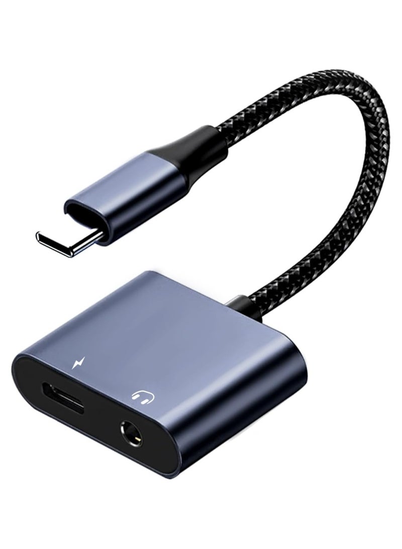 محول USB-C إلى مقبس 3.5 مم وشحن سريع 60 واط – محول صوت 2 في 1 عالي الجودة لأجهزة USB نوع C - Image 1