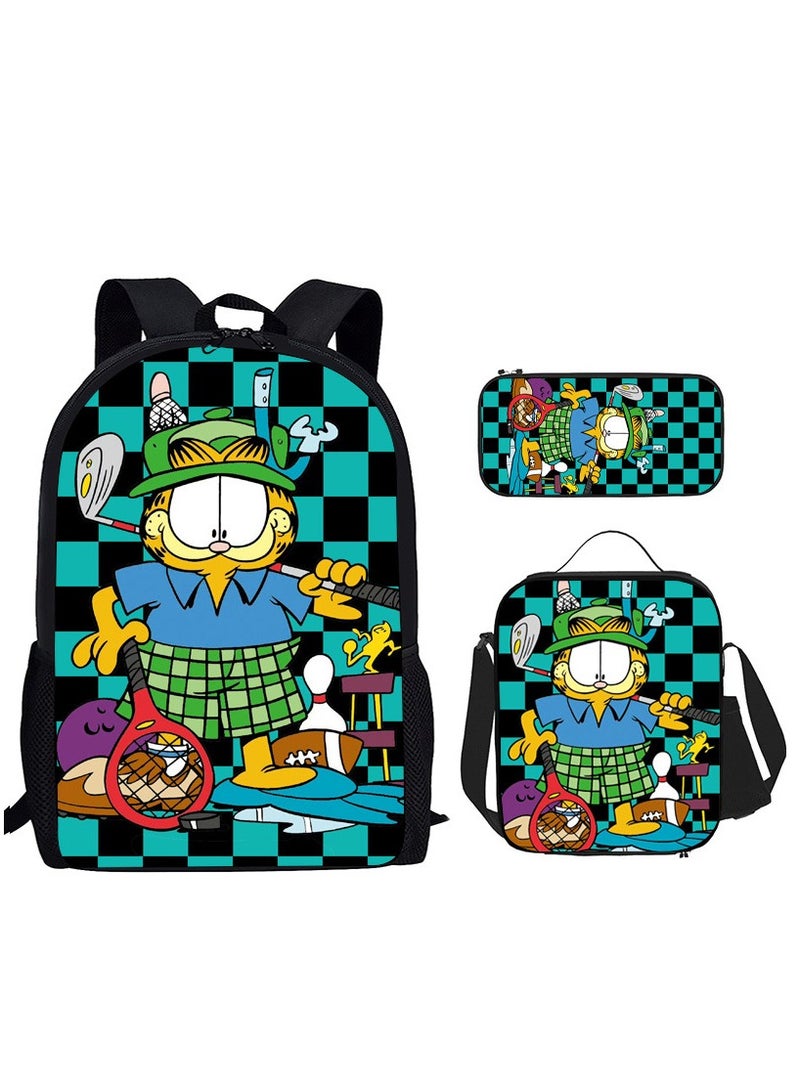 Printed Anime Peripherals Primary School Students Wear-Resistant School Bag Shoulder Bag Pencil Case Three-Piece Set