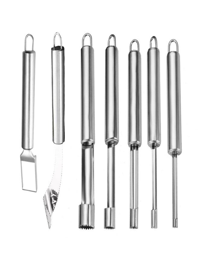 KKpxafl Fruit and Vegetable Corer Tool, Multi-Function Stainless Corer and Pitter Remover Set for Apple, Chili Kernel Remover Fruit Slicer for Kitchen - Image 5