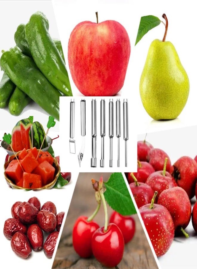 KKpxafl Fruit and Vegetable Corer Tool, Multi-Function Stainless Corer and Pitter Remover Set for Apple, Chili Kernel Remover Fruit Slicer for Kitchen - Image 3