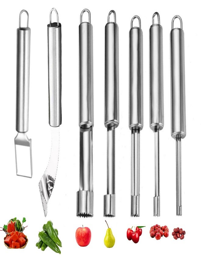 KKpxafl Fruit and Vegetable Corer Tool, Multi-Function Stainless Corer and Pitter Remover Set for Apple, Chili Kernel Remover Fruit Slicer for Kitchen - Image 1
