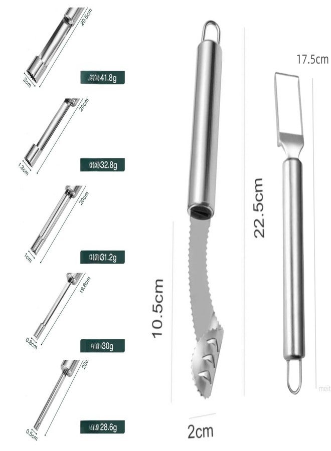 KKpxafl Fruit and Vegetable Corer Tool, Multi-Function Stainless Corer and Pitter Remover Set for Apple, Chili Kernel Remover Fruit Slicer for Kitchen - Image 4