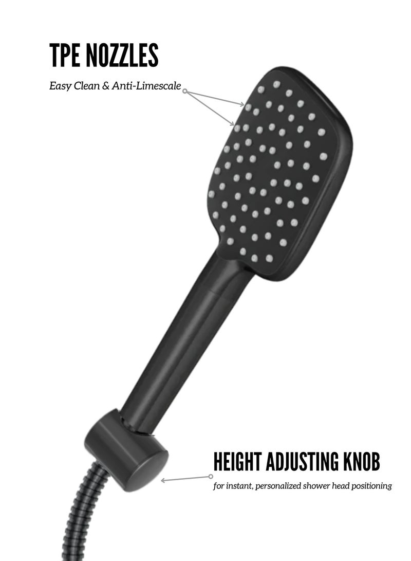 MAAT Aqua Jet Black Sliding Shower Set | Turkish Quality | Matte Finish | Adjustable System  - Image 3