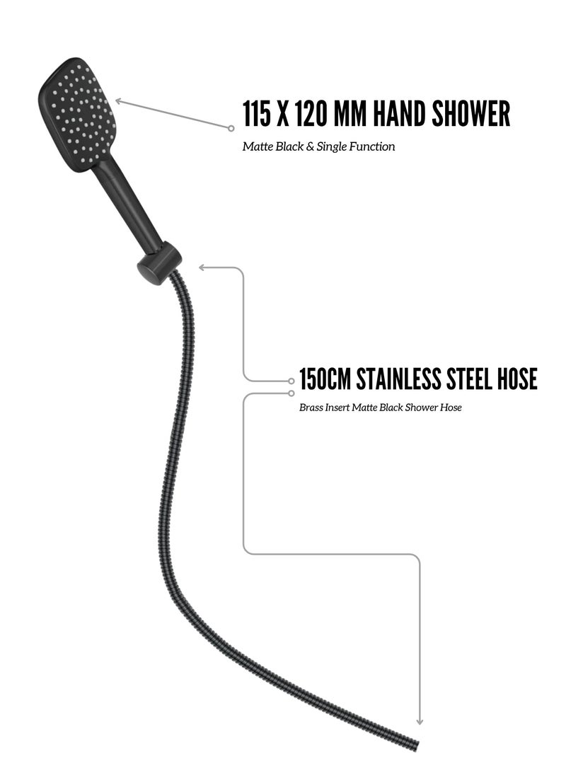 MAAT Aqua Jet Black Sliding Shower Set | Turkish Quality | Matte Finish | Adjustable System  - Image 2