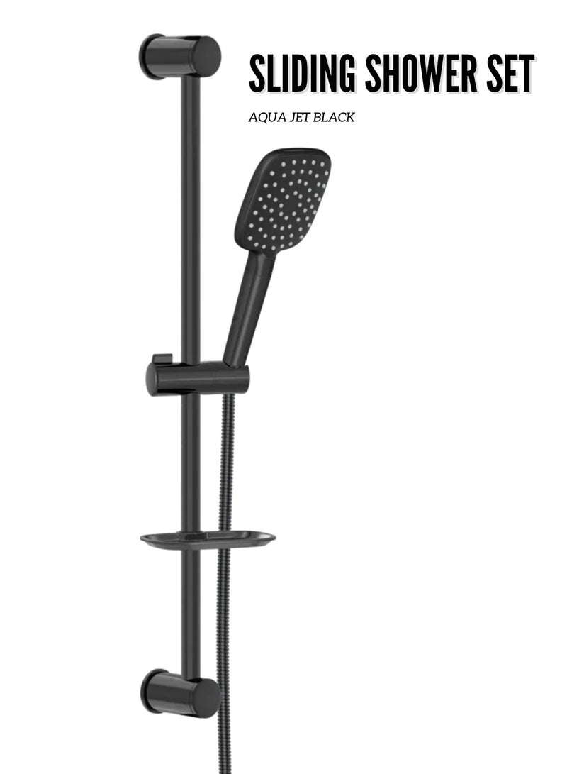 MAAT Aqua Jet Black Sliding Shower Set | Turkish Quality | Matte Finish | Adjustable System  - Image 1