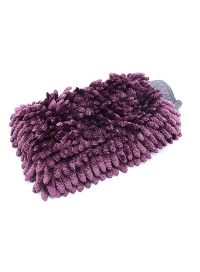 Viking Prestige Pearl Chenille Microfiber Wash Mitt Purple 8 x 10 inch - Image 1