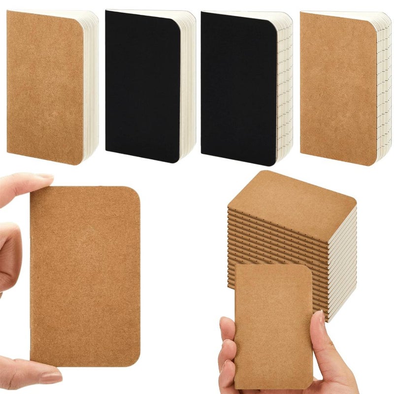 2pcs Brown Riding Nail Mini Notebooks Thread Stitching Lined Notepad Portable Tiny - Image 1