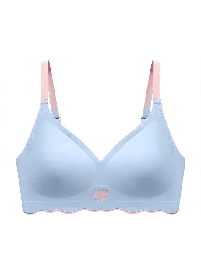MARGOUN Women's Large Sports Bra Strong Support Seamless Lace Non-Slip Sports Bra Daily Wear Bra Without Underwire Classic Soft Bra for Yoga Sports Bustier Blue  - Image 5