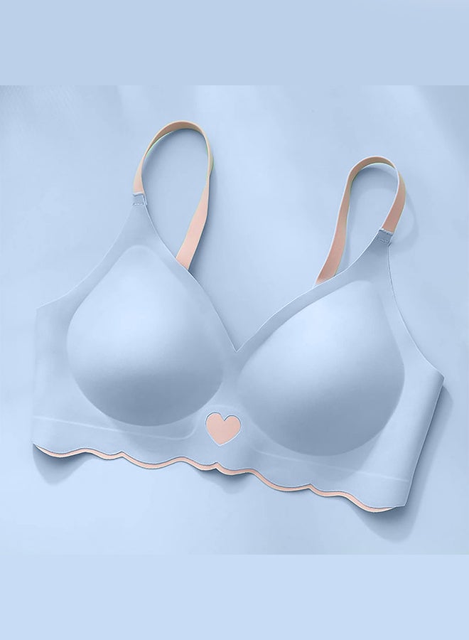 MARGOUN Women's Large Sports Bra Strong Support Seamless Lace Non-Slip Sports Bra Daily Wear Bra Without Underwire Classic Soft Bra for Yoga Sports Bustier Blue  - Image 1