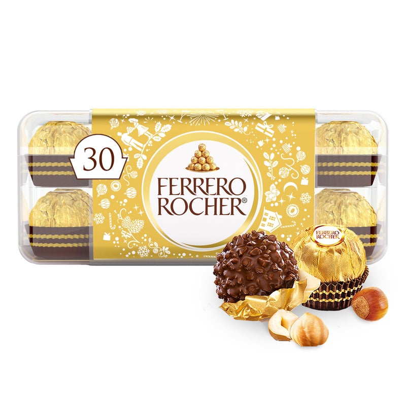 Ferrero Rocher, Premium Gourmet Milk Chocolate Hazelnut, Individually Wrapped, Chocolate Gift Box, 30 Count, 13.2 oz - Image 1
