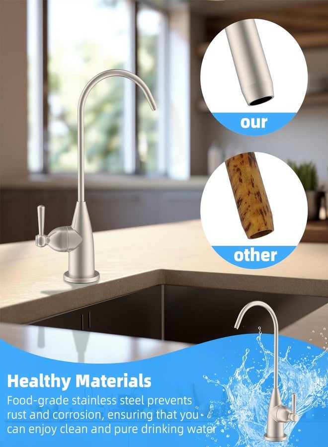 Hibbent Drinking Water Faucet for Bar and Kitchen Sink, Stainless Steel Reverse Osmosis RO Faucet for Under-Sink Filtration System, Brushed Nickel Finish - Image 4