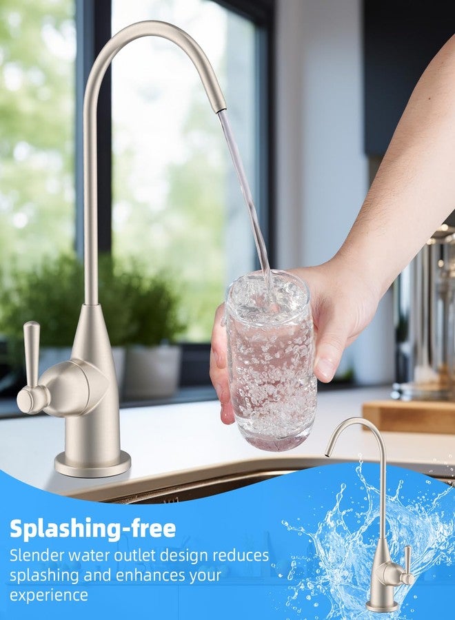 Hibbent Drinking Water Faucet for Bar and Kitchen Sink, Stainless Steel Reverse Osmosis RO Faucet for Under-Sink Filtration System, Brushed Nickel Finish - Image 3